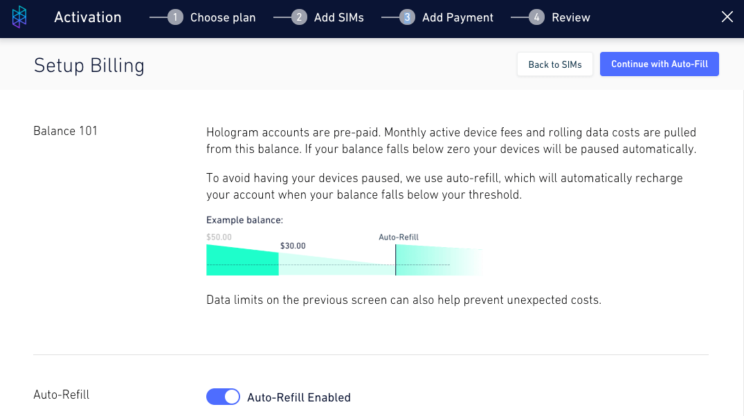 Add Payment in Activation